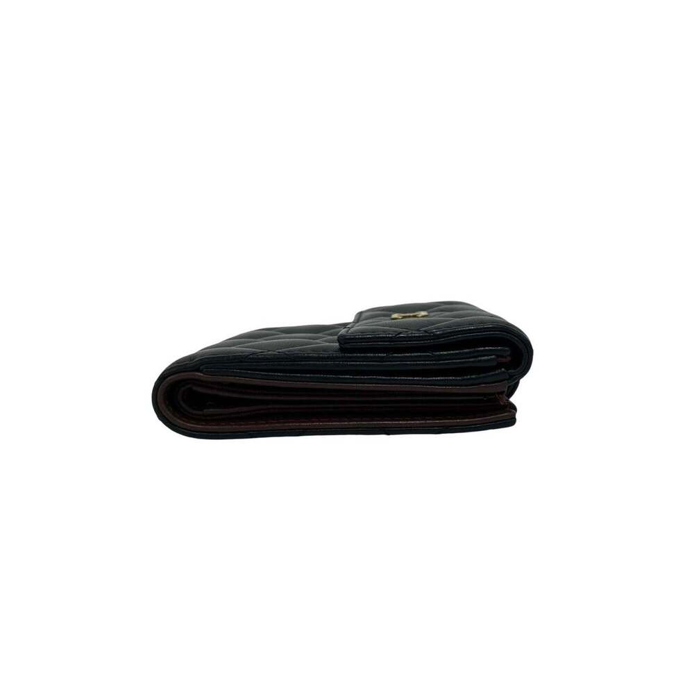 CHANEL Black Lambskin Leather Logo Wallet - Picture 4 of 10